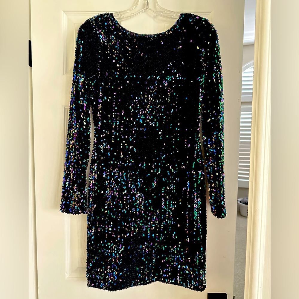 EUC Black Sequin dress! Size Medium
